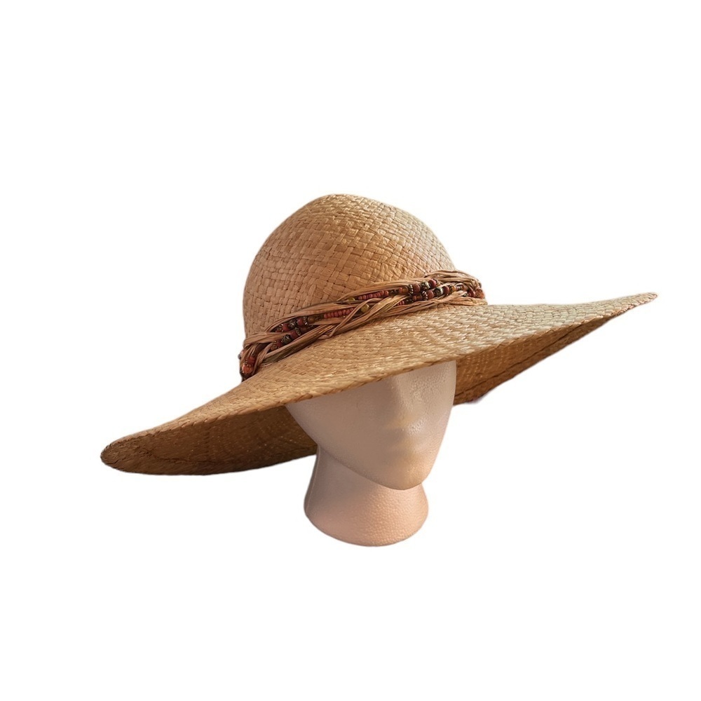 Cappella Straw Hat | Taffeta Beaded Band | No Size